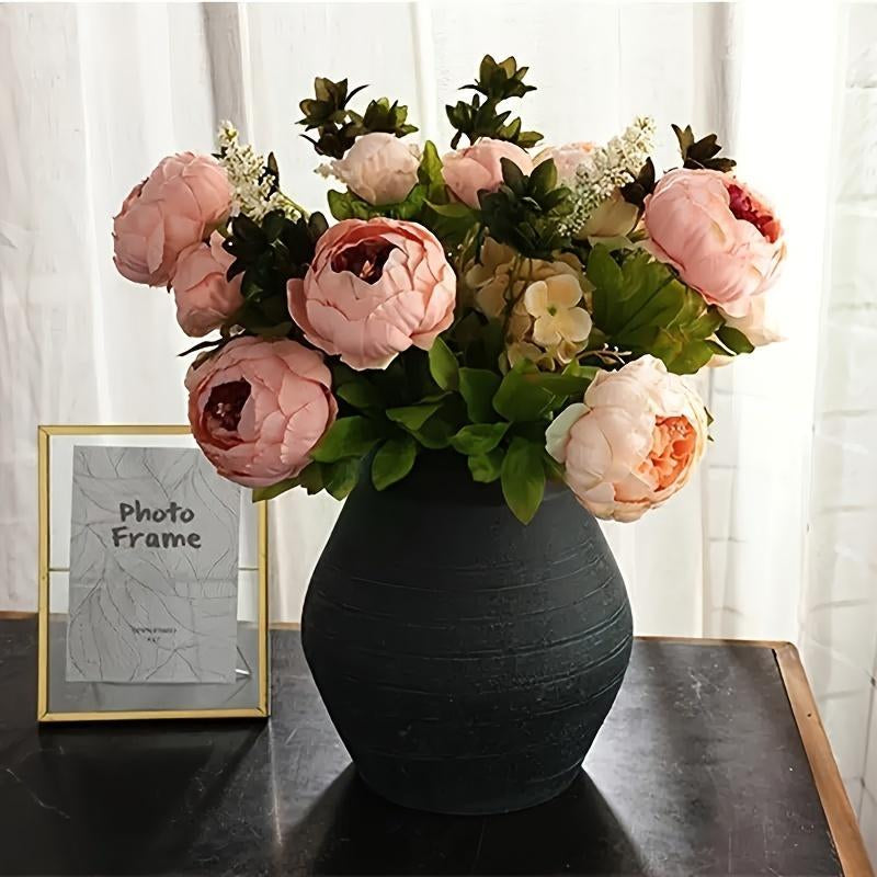 Artificial Peony Flower Bouquet, 1 Count Romantic Faux Flower Bouquet, Decorative Flowers for Home Party Wedding, Home Decor Supplies, Fruit, Teen Girl Gifts