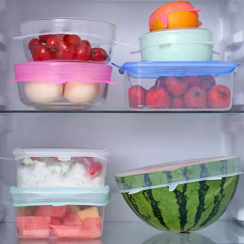 6Pc Reusable Silicone Stretch Lids – Fits Any Container, Bpa-Free, Eco-Friendly Food Covers