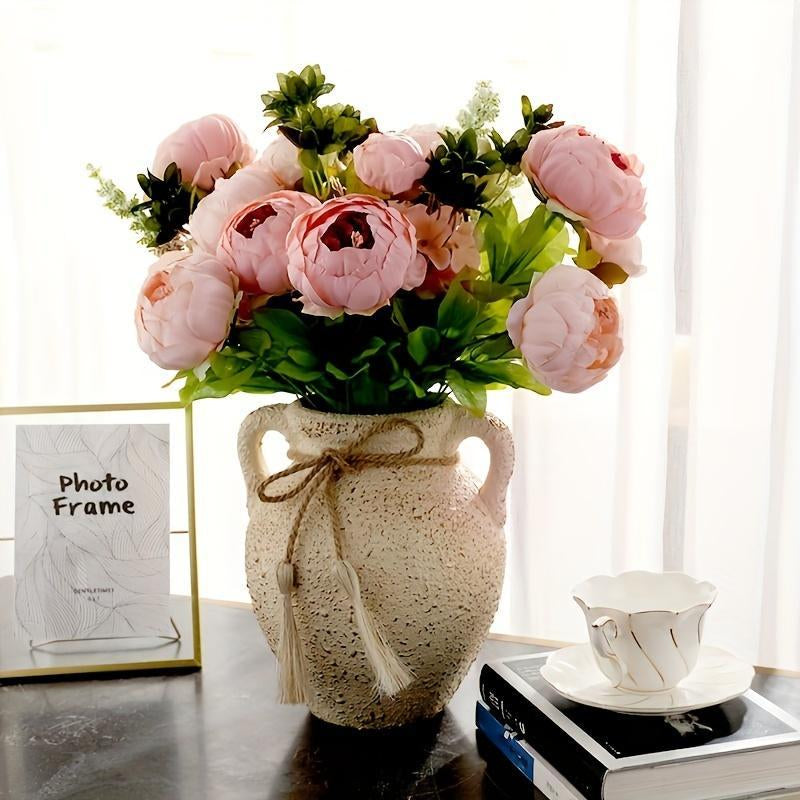 Artificial Peony Flower Bouquet, 1 Count Romantic Faux Flower Bouquet, Decorative Flowers for Home Party Wedding, Home Decor Supplies, Fruit, Teen Girl Gifts