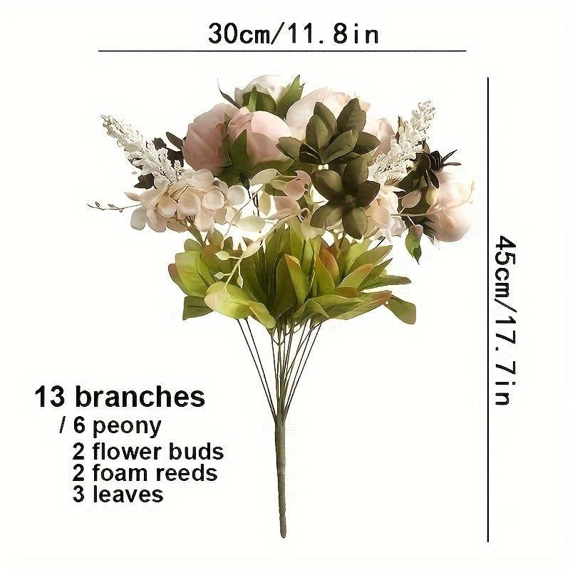Artificial Peony Flower Bouquet, 1 Count Romantic Faux Flower Bouquet, Decorative Flowers for Home Party Wedding, Home Decor Supplies, Fruit, Teen Girl Gifts
