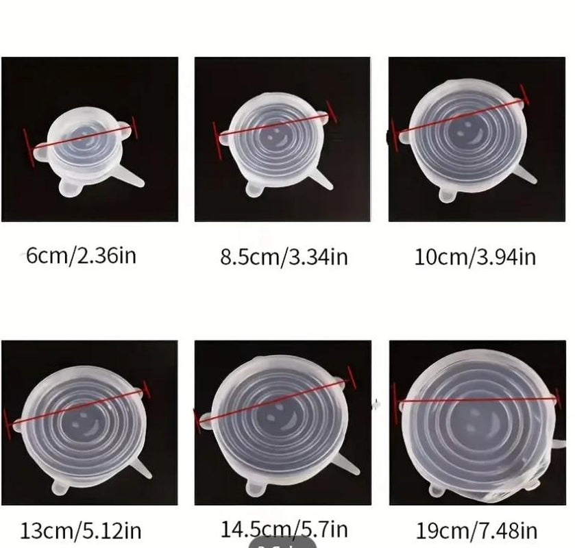 6Pc Reusable Silicone Stretch Lids – Fits Any Container, Bpa-Free, Eco-Friendly Food Covers