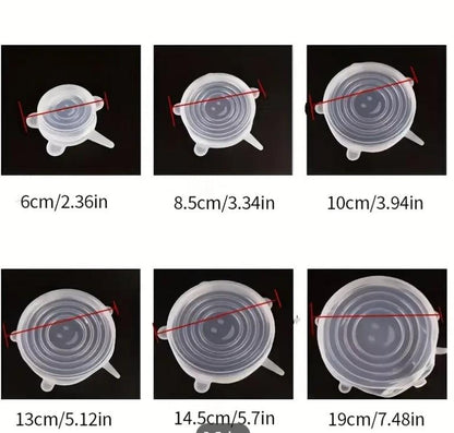 6Pc Reusable Silicone Stretch Lids – Fits Any Container, Bpa-Free, Eco-Friendly Food Covers