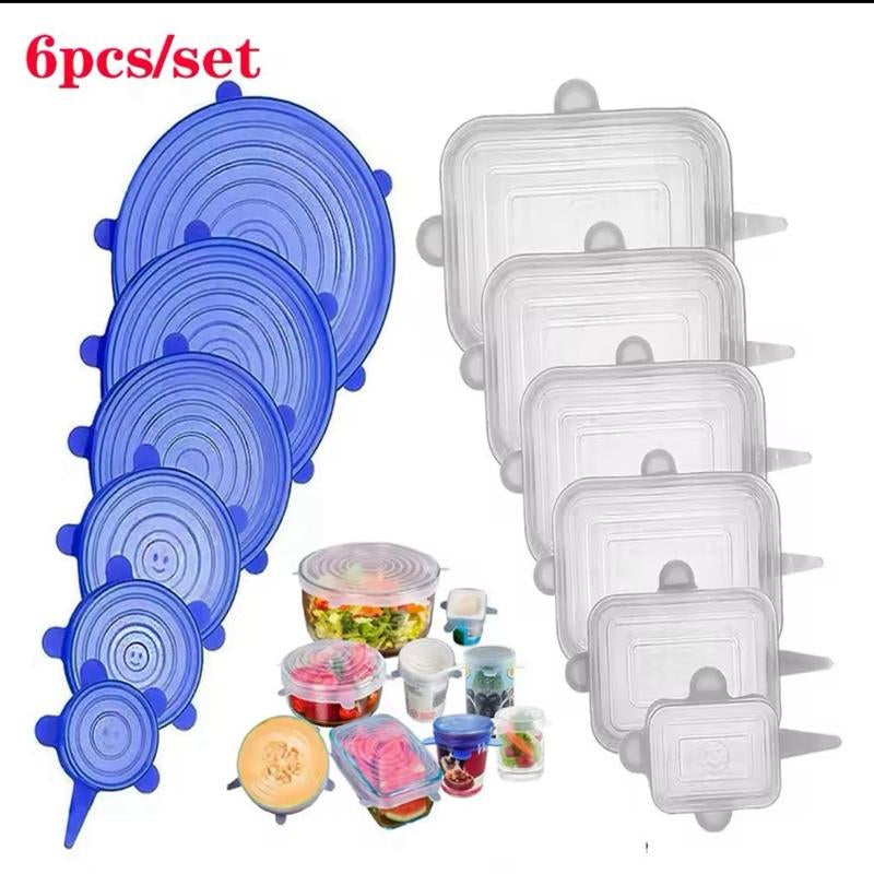 6Pc Reusable Silicone Stretch Lids – Fits Any Container, Bpa-Free, Eco-Friendly Food Covers