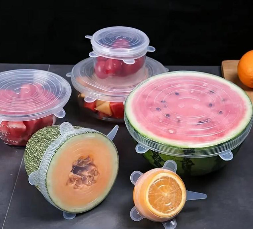 6Pc Reusable Silicone Stretch Lids – Fits Any Container, Bpa-Free, Eco-Friendly Food Covers