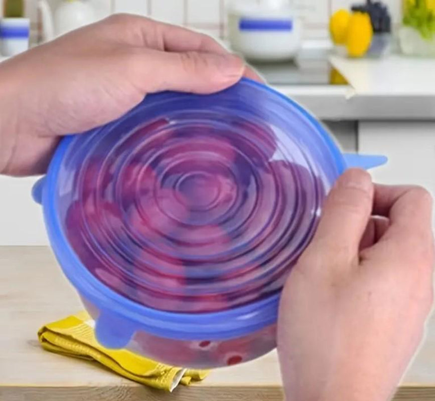 6Pc Reusable Silicone Stretch Lids – Fits Any Container, Bpa-Free, Eco-Friendly Food Covers